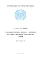 Analiza inflatornih kretanja u Republici Hrvatskoj u razdoblju od 2013. do 2023. godine