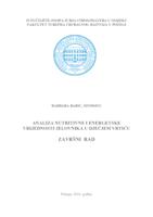 prikaz prve stranice dokumenta Analiza nutritivne i energetske vrijednosti jelovnika u dječjem vrtiću